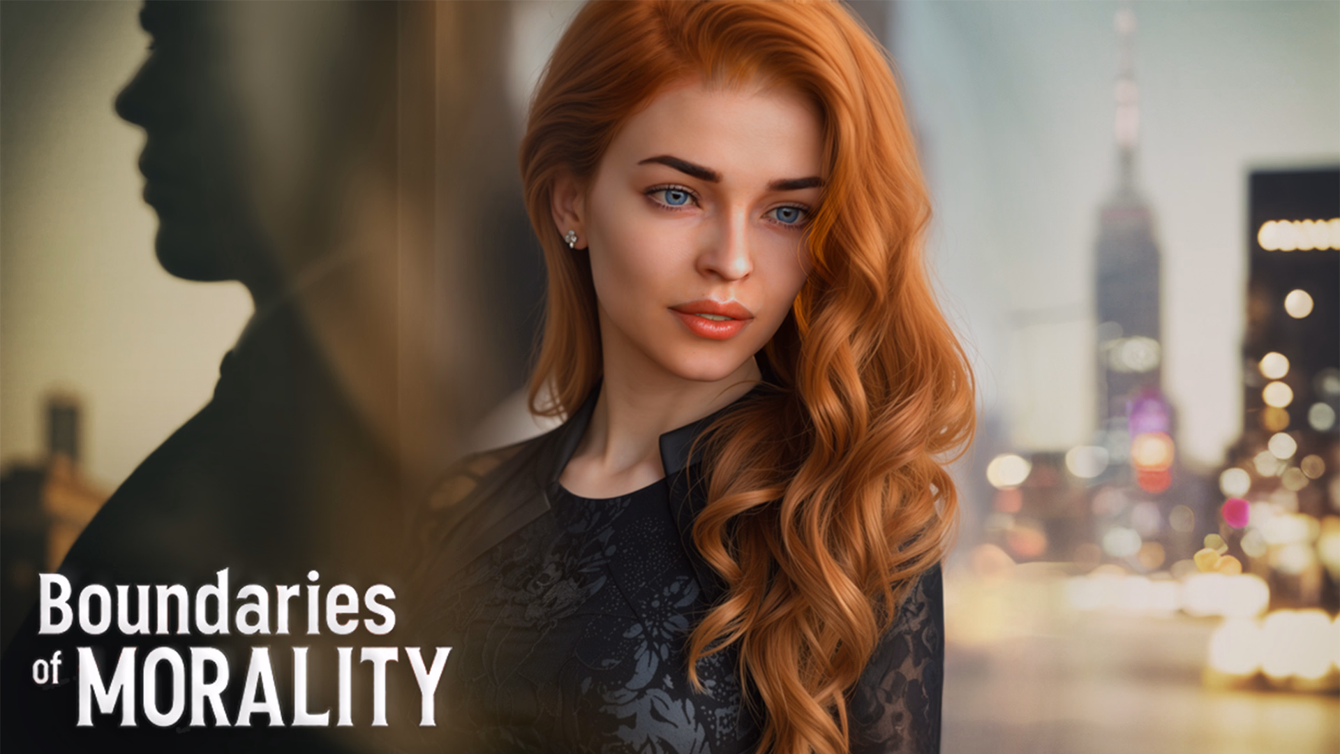 Boundaries of Morality cover art showing a 3DCG scene with multiple protagonists