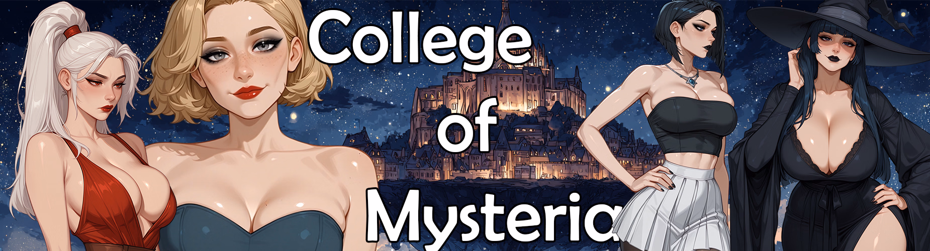 College of Mysteria cover banner showing the game's magic academy cast