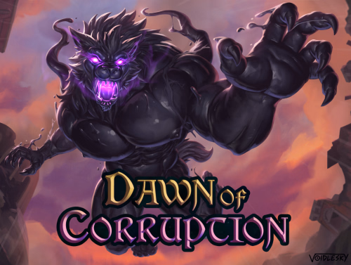 Dawn of Corruption cover art showing the game's corruption-themed RPG world