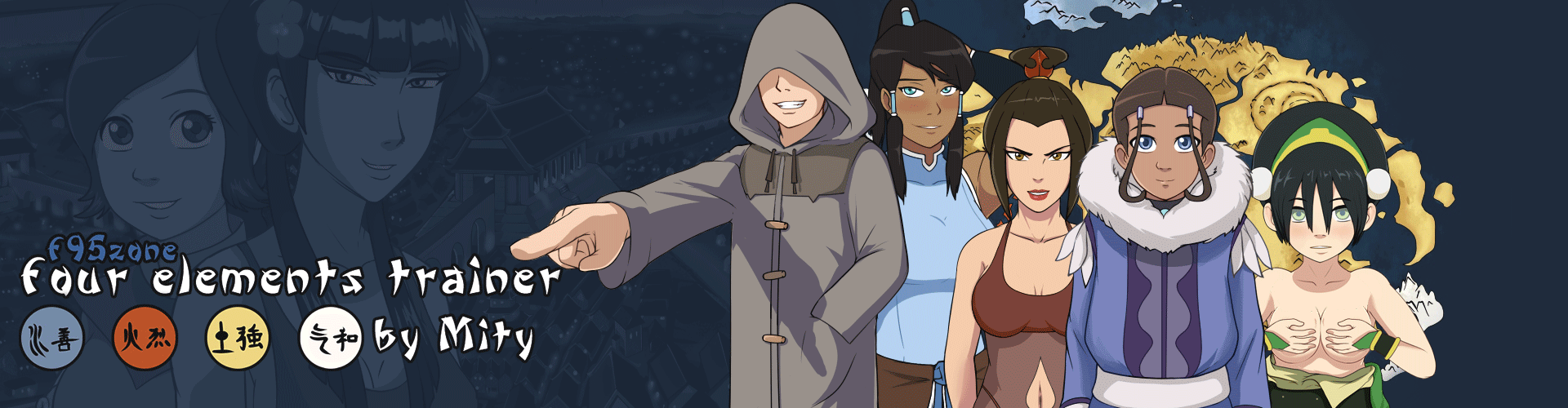 Four Elements Trainer cover art — top parody adult visual novel