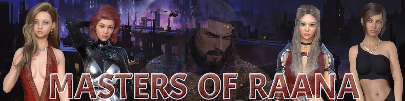 Masters of Raana cover art showing the dystopian sci-fi setting