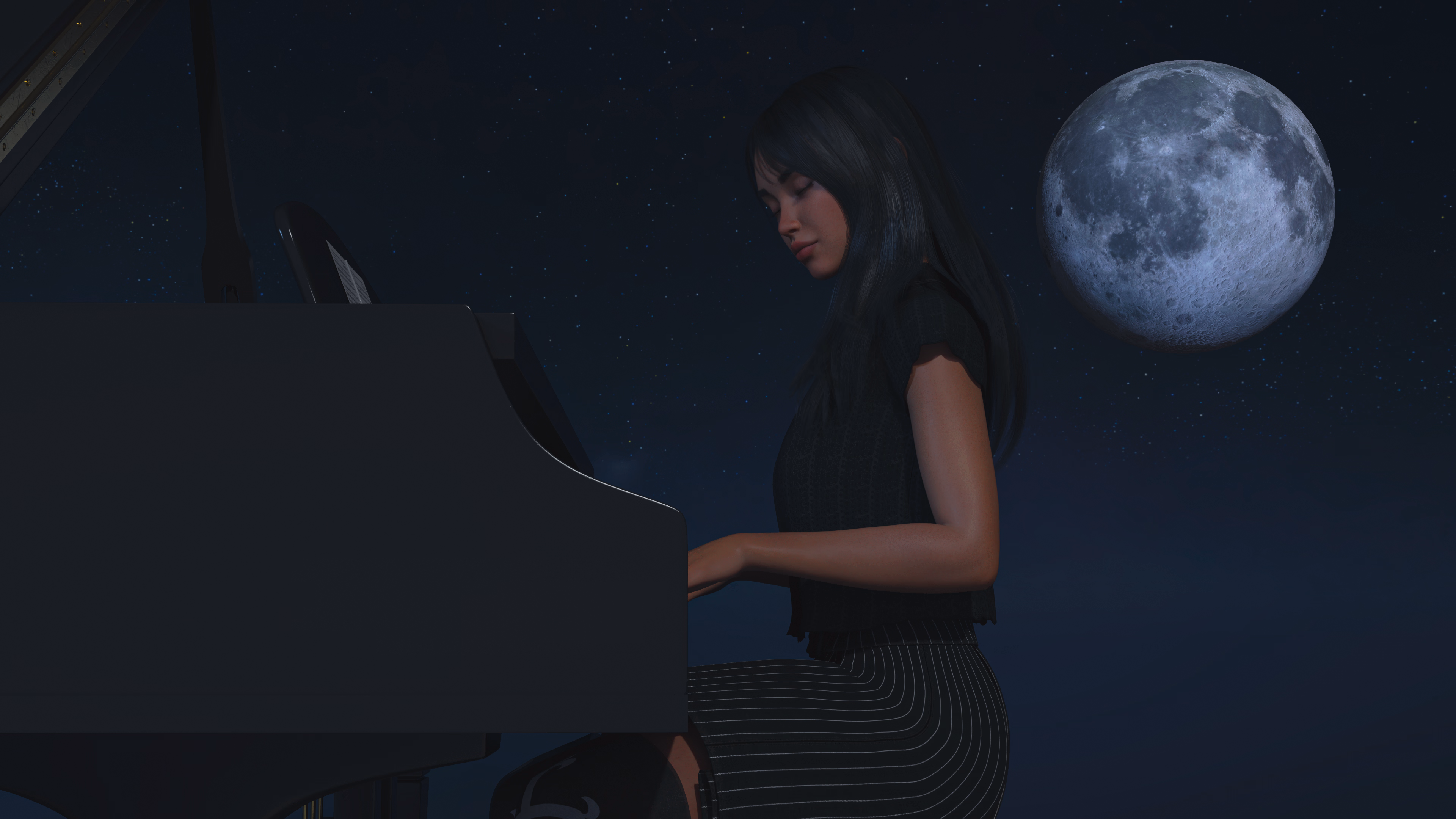 Cover art for Over the Moon showing stars in the moonlight
