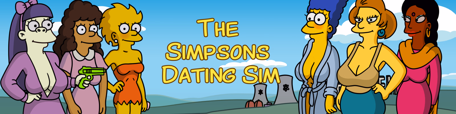 The Simpsons Dating Sim cover art featuring the game logo and Springfield cast