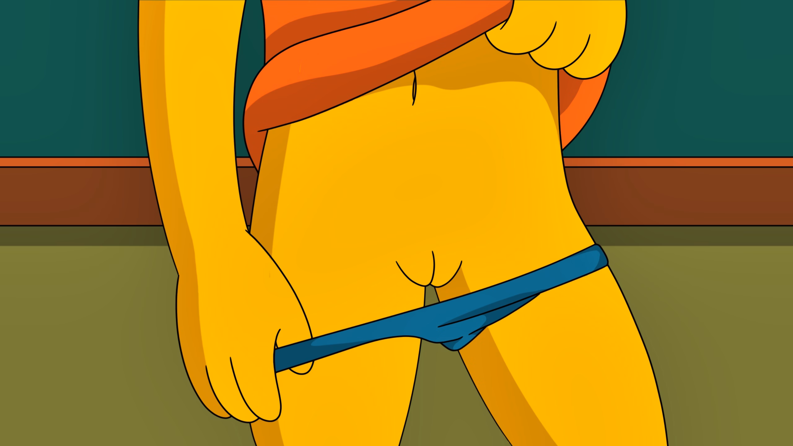 Screenshot showing animated scene in The Simpsons Dating Sim