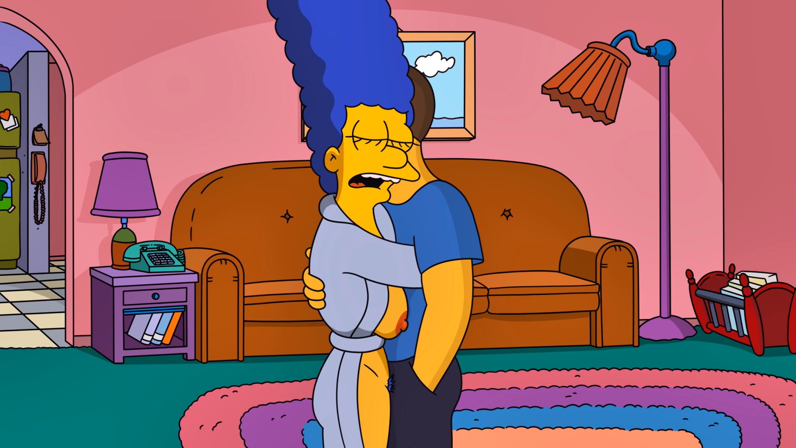 Screenshot showing adult scene from The Simpsons Dating Sim