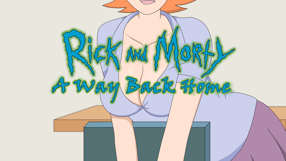 Rick and Morty - A Way Back Home cover art in animated 2DCG parody style