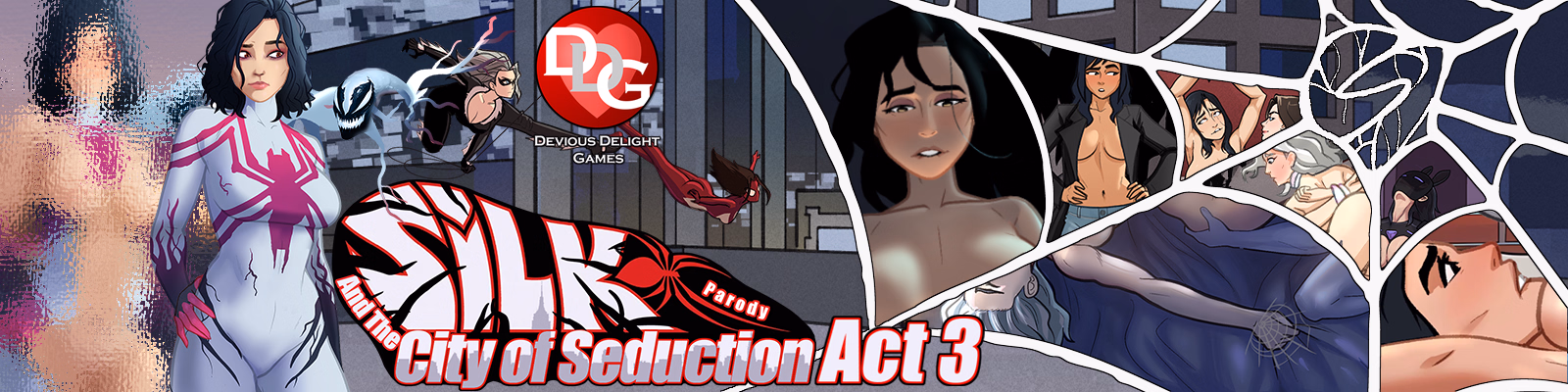 Silk and the City of Seduction key art featuring the female protagonist