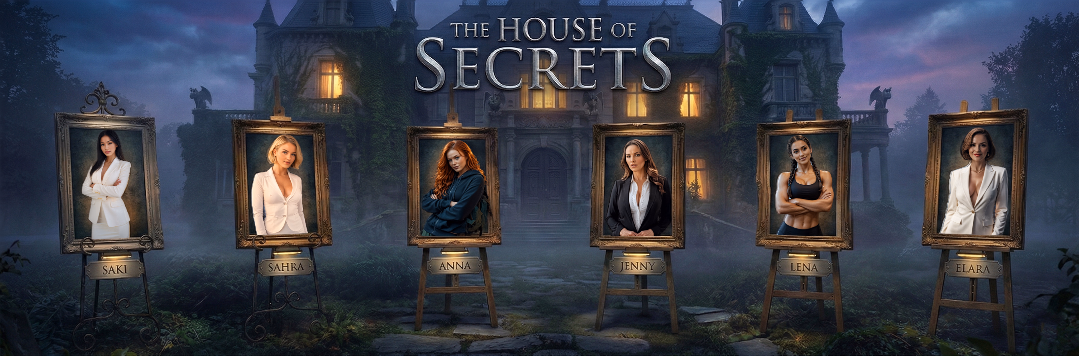 The House of Secrets - AI-CG animated dating sim scene with MILF character