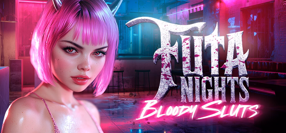 Futa Nights: Bloody Sluts cover art featuring animated futa fantasy warriors
