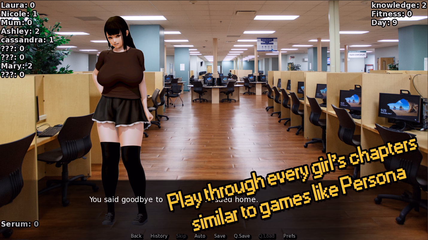 Point-and-click gameplay interface showing an explorable environment in Holstein Girls