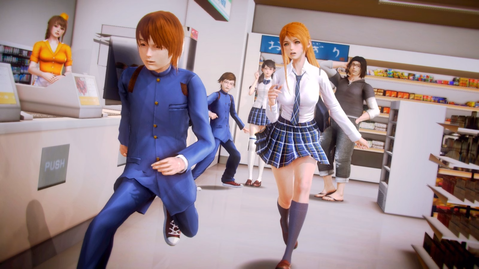 Character interaction scene showing dialogue and relationship building mechanics