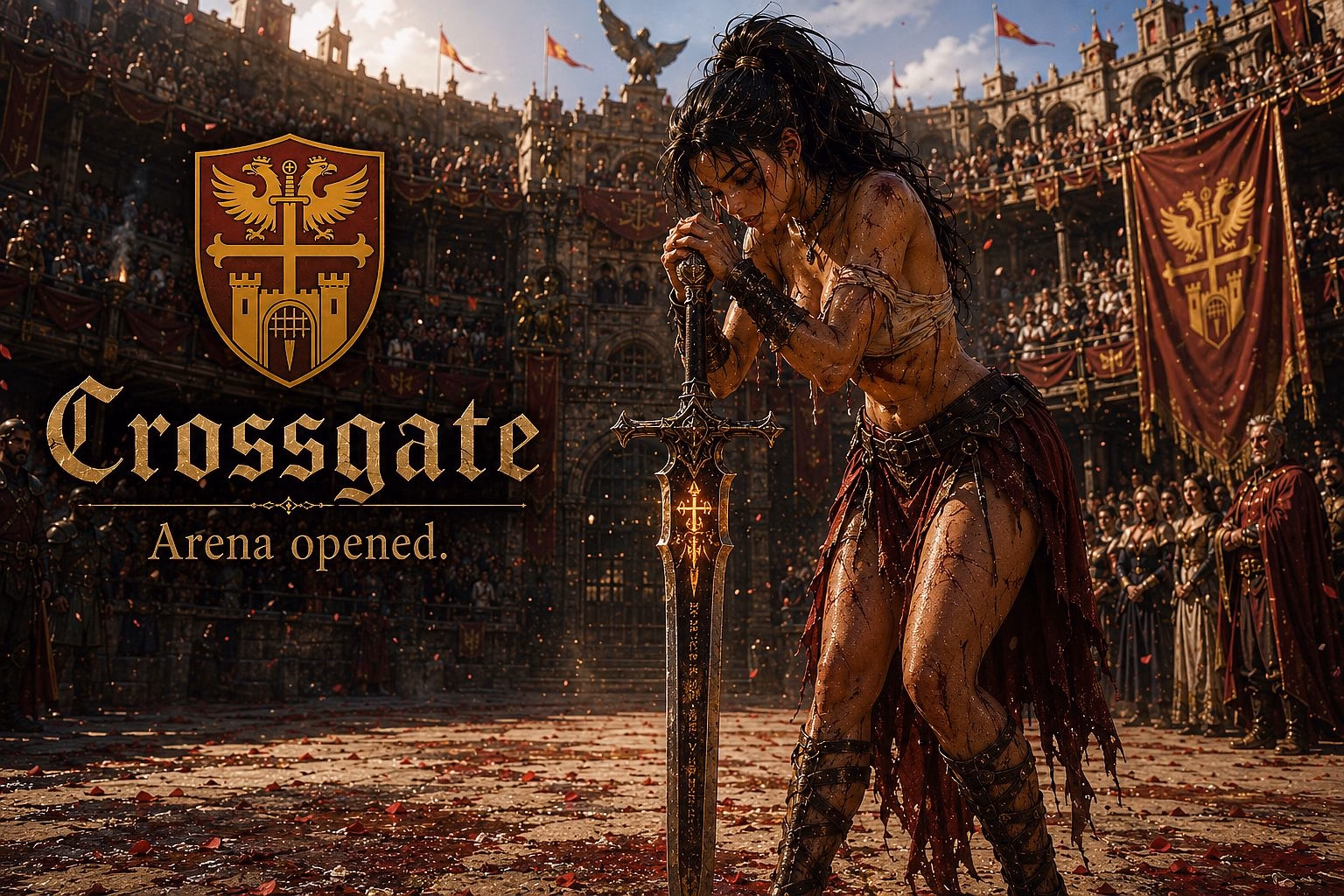 WhoreMaster Crossgate cover art — a dystopian fantasy brothel management setting