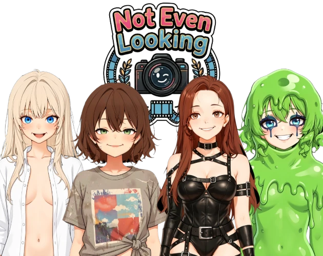 Not Even Looking cover — the adult photography visual novel by Raccoons Studio